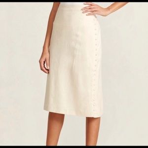Madewell cream high waisted midi skirt